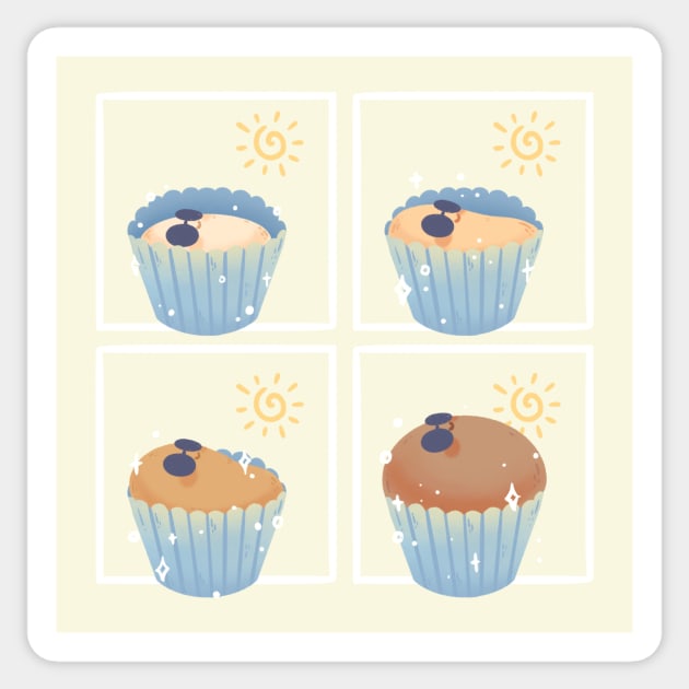 Muffin Tanning Sticker by BiillustrationID